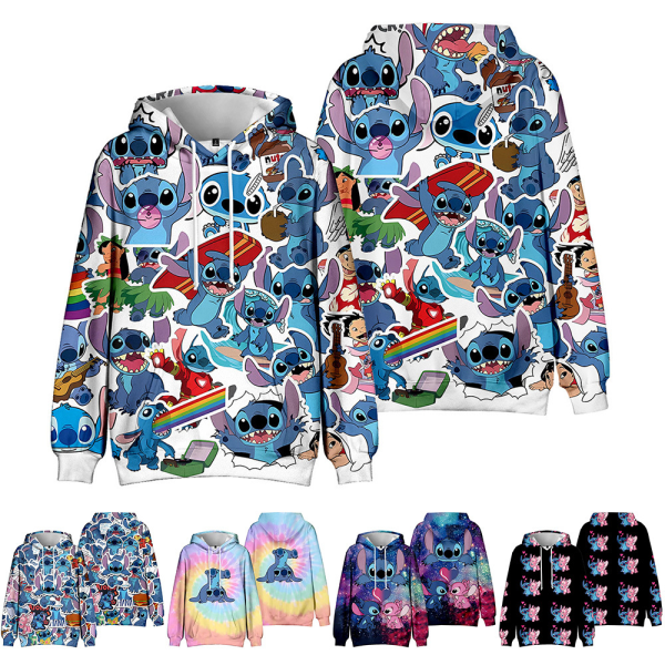 Stitch 3D Hoodies Barnkläder Tröja Pullover Topp Kostymer A 150cm