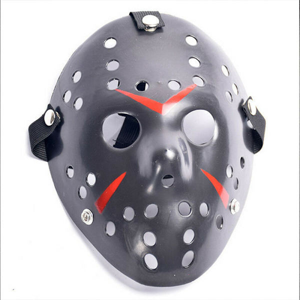 Halloween-fest Jason Vorhees malet hockeymaske All White
