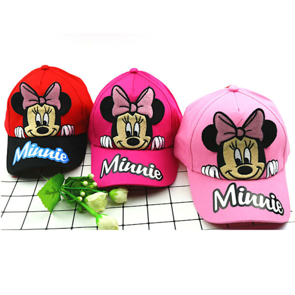 Barnkeps för pojkar, sommar, basebollkeps, tecknad Minnie Mouse, sport Pink