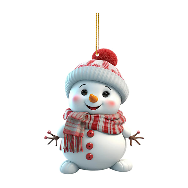 5 st julgransdekorationer 2D tecknad snögubbe hängen akryl prydnader för julhem 5PCS
