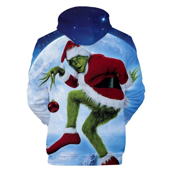 Grinch Kids Casual långärmade hoodies för jul D 150cm