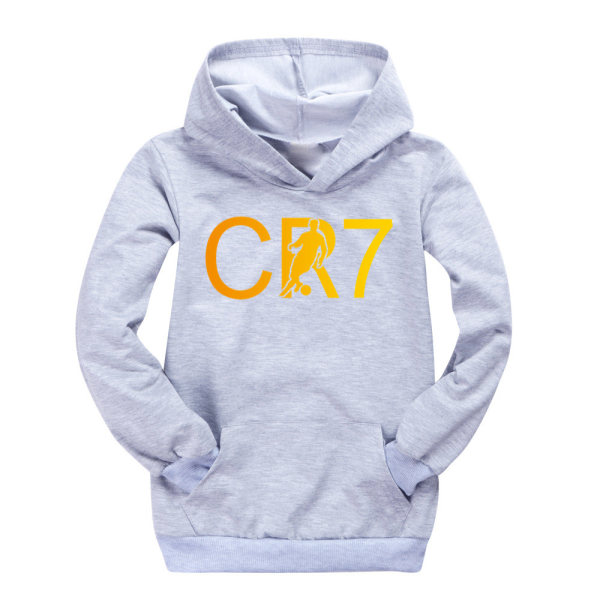 Barn CR7 Ronaldo Långärmad Hood Pullover Casual Vinter Sweatshirts Sport Toppar Grey 150cm