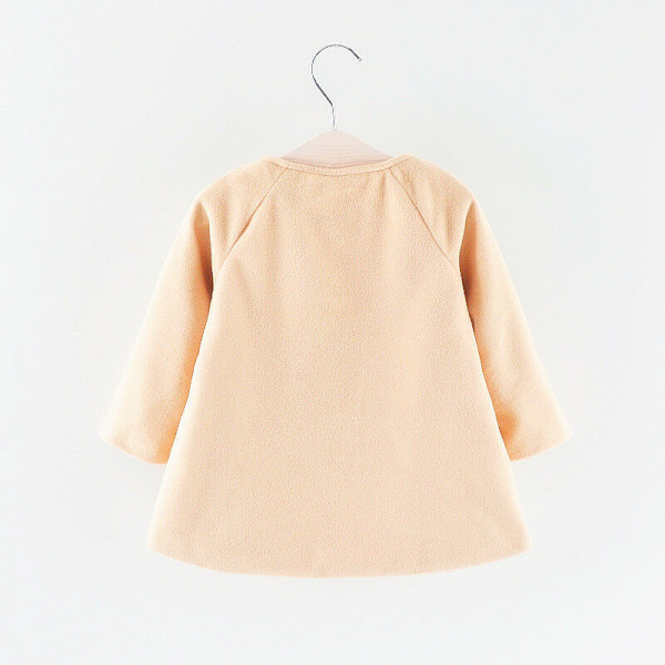 Piger Børn Fleece Trench Kappe Frakke Vinter Varm Jakke Casual Beige 2-3 Years