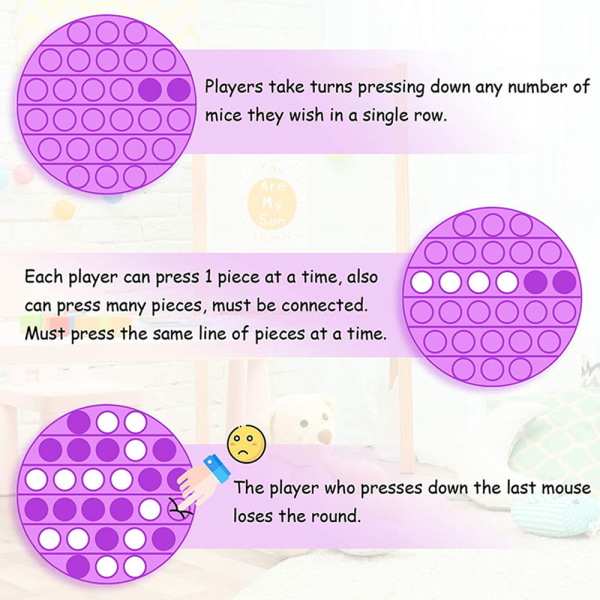 Pop It Fidget Toy-Flera färger Stress Sensory Toy Kid Game purple-love