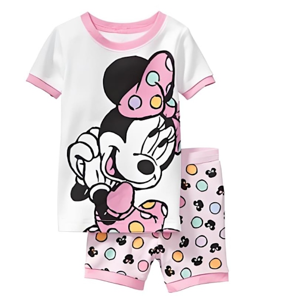 Minnie Pyjamas för små flickor, grafisk kortärmad topp & shorts, sovkläder, hemmakläder, pyjamas #3 130cm