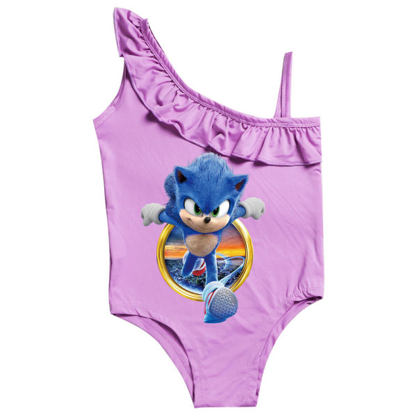 Girls Sonic Cartoon Baddräkt Baddräkt i ett stycke Beach Summer Rose Red 110cm