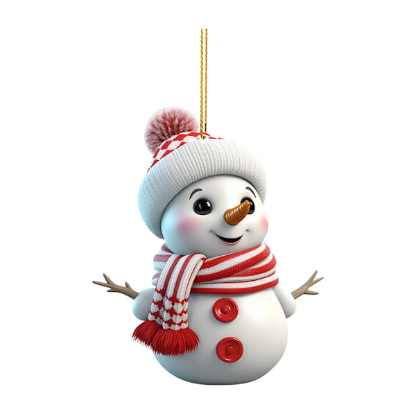 5 st julgransdekorationer 2D tecknad snögubbe hängen akryl prydnader för julhem 5PCS