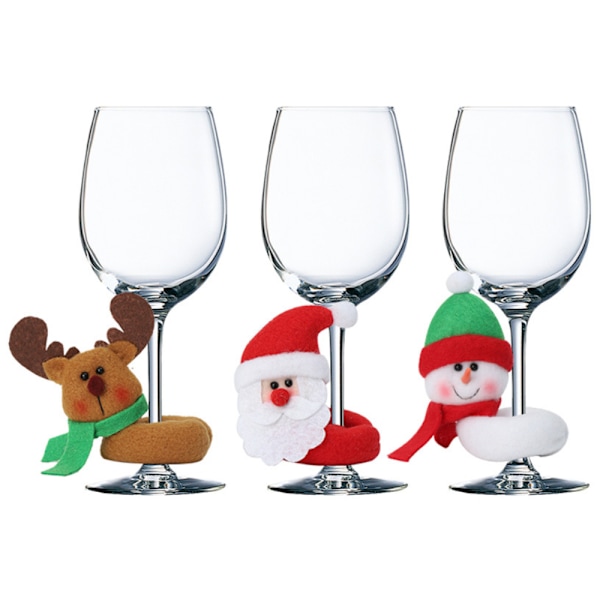 Jultomte Cartoon Glasvinbotten Skyddande Omslag Fest Dekoration Snowman