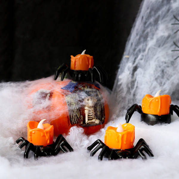 Halloween-teekynttilänjalat juhlakoristeluun ja kodin sisustukseen 12PCS