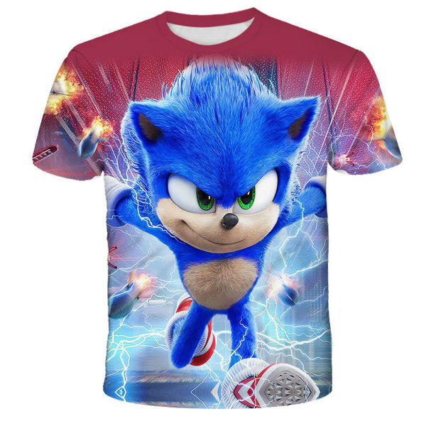Hot Kids Sonic Boys kortärmad T-shirt Top Casual Summer E 130cm