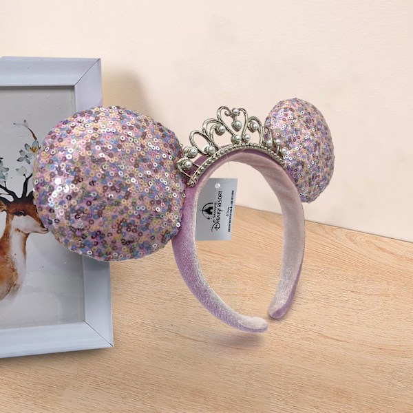 Disneyland Minnie Mouse Ører Tiara Paillet Prinsesse Krone Hårbøjle Udklædning