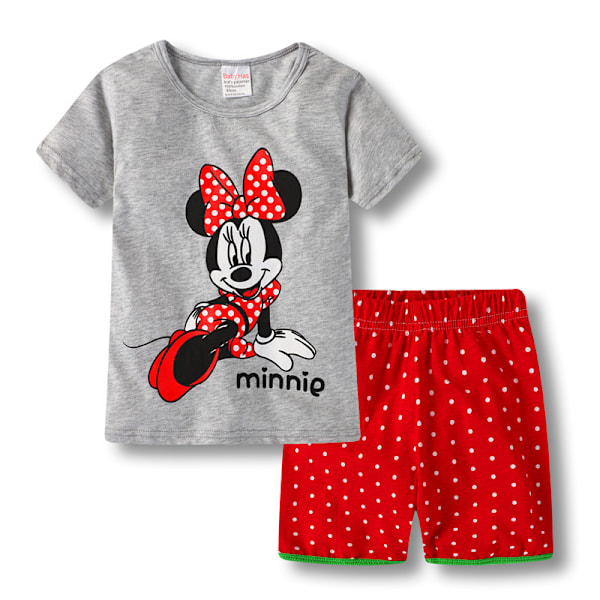 Minnie Pyjamas för små flickor, grafisk kortärmad topp & shorts, sovkläder, hemmakläder, pyjamas #1 95cm