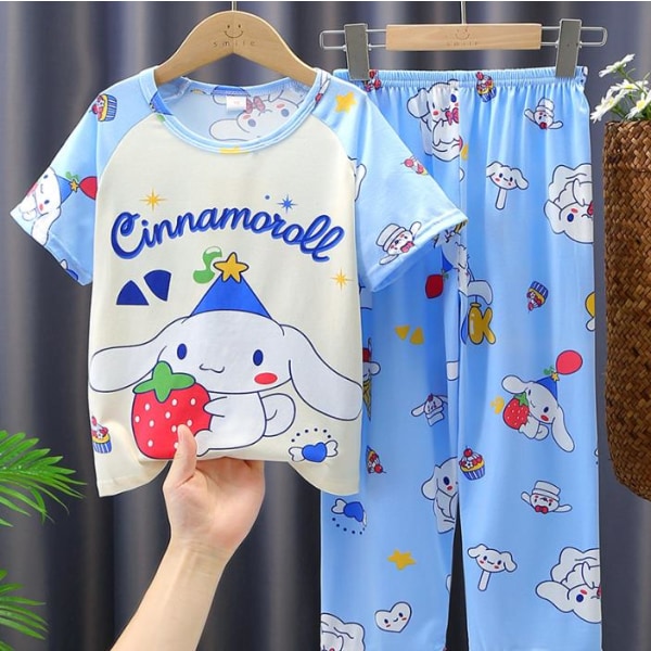 Kuromi T-shirt Sommar Barn Tröjor Flickor Pojkar Byxor 2-delars Pyjamas B 4-5Years