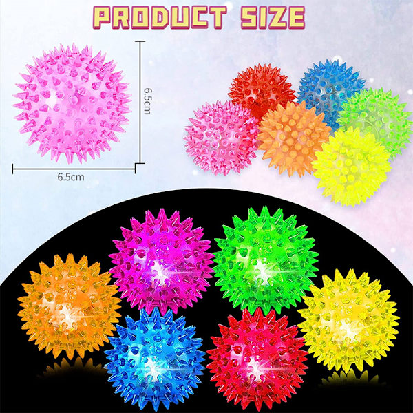 24 kpl Pallot Strobe Vilkkuvat Valot Värikäs Fidget-pallo Lelu