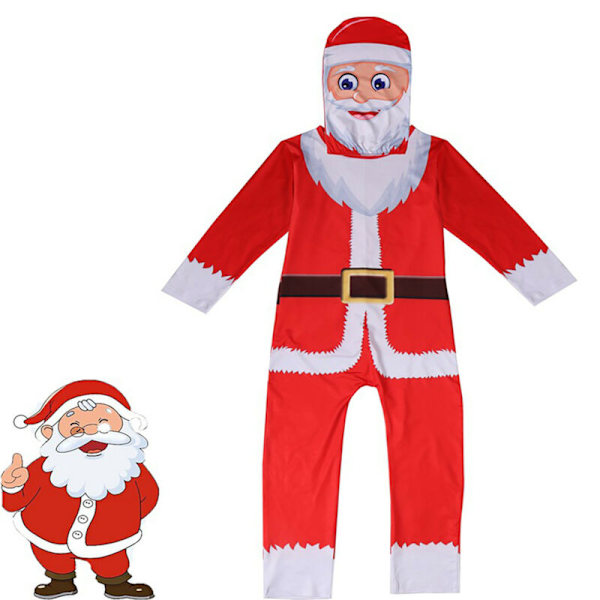 Børne Julemands Cosplay Kostume Jule Jumpsuit Sæt Red