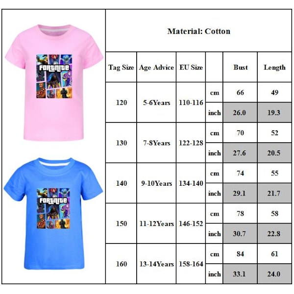 F0rtnite Pojkar T-shirt Sommar T-shirt Topp Barn Kortärmad Green 130cm