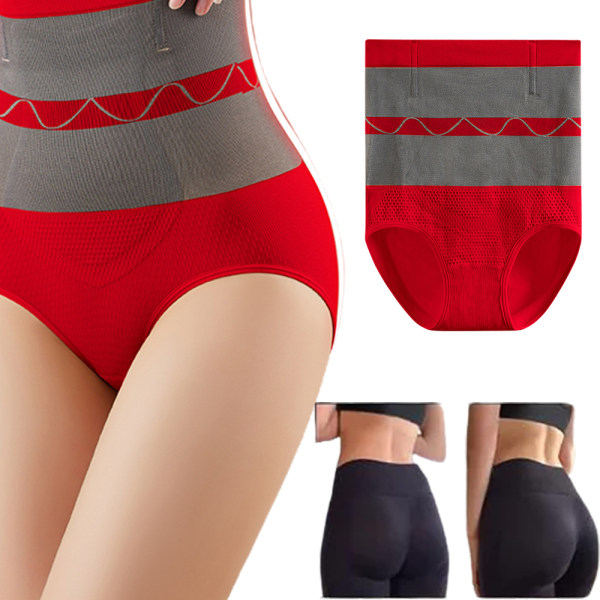 1-pack Slip Shorts Shapewear för kvinnor Magkontroll underkläder red 2XL
