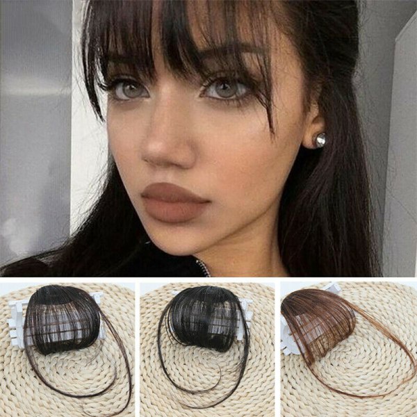 Thin Air Bangs Natural Fringe Fake Hair Extension Women Clip Nature