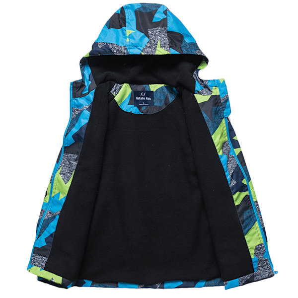 Drenge Fleece Vinter Ski Sne Jakke Børn Hættetrøje Vindjakke Camouflage 110cm