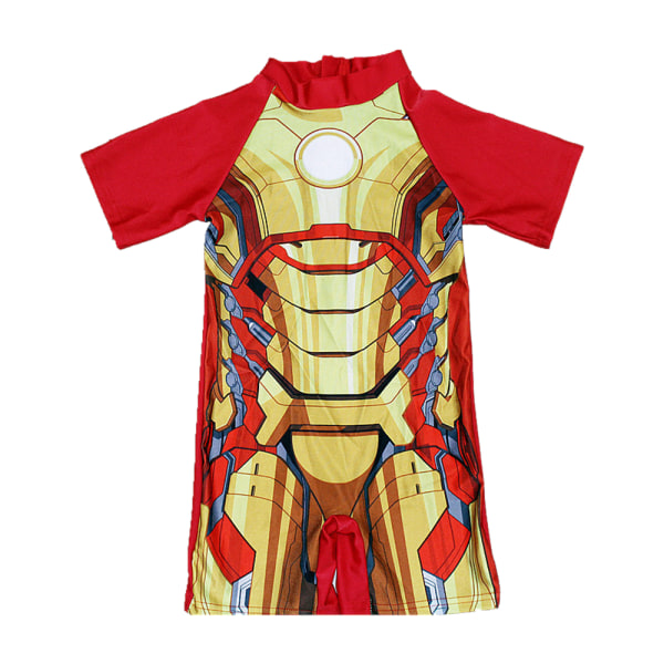 Barn Pojkar The Avengers Cartoon Rundhals Badkläder Iron suit XL
