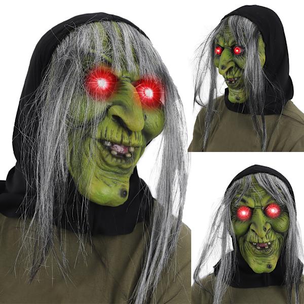 Häxmask Halloween Mask Läskig Läskig Latex Huvudbonad För Fest
