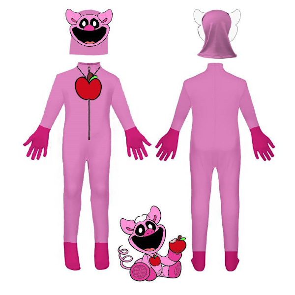 Barn Poppy Playtime Kostym Jumpsuit Scenkläder Rose red 140cm