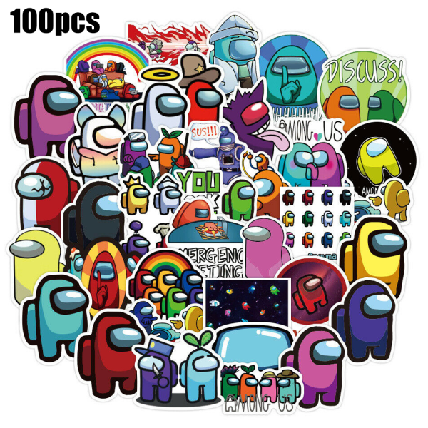 100st/ Set Cartoon Among Us Klistermärken Game Anime Sticker