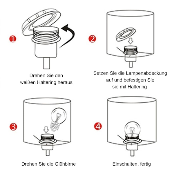 Bordlampe med kabelbryter - Dekorasjon for stue - soverom, vinduskarm, metall