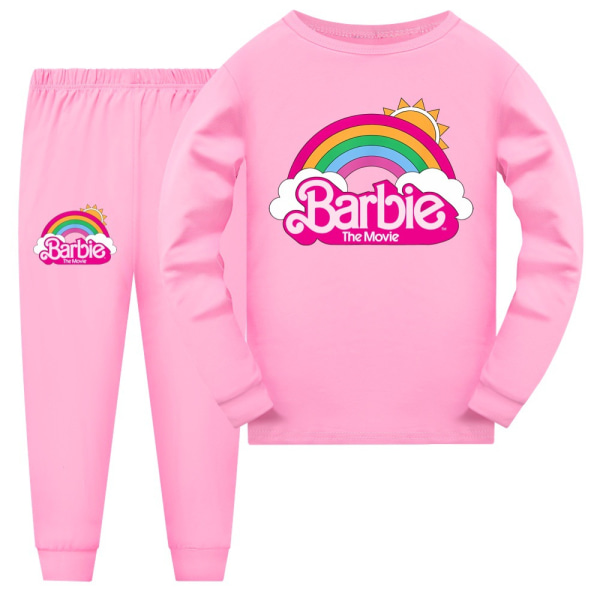 Flickor Barbie kostym vår och höst barn hemkläder set pink 130cm