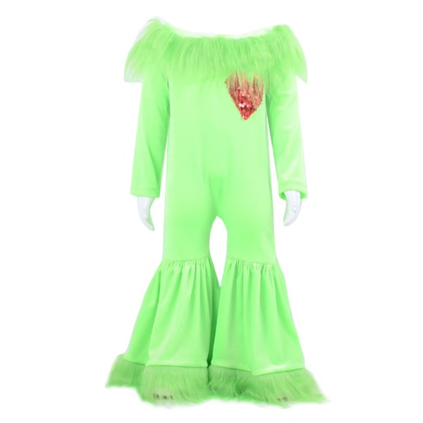 Barn julbyxor Jumpsuits Bell Bottom Byxor Holiday Wear green 130cm