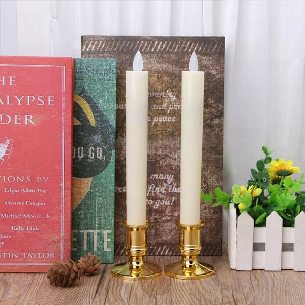 2 st julmetall Ljusbas Hållare Ljusstake festdekoration Gold 2PCS