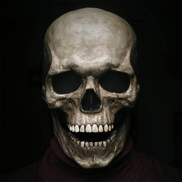 Halloween Vuxen Latex Mask 3D Helhuvud Skeleton Mask Skalle dark color