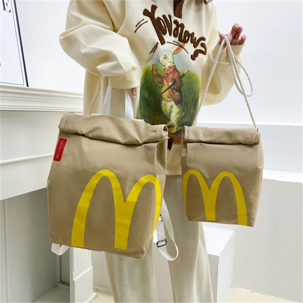 Realist McDonalds Ryggsäck/Messenger Väska - Snabbmatspresenter Fick Sida Two shoulders