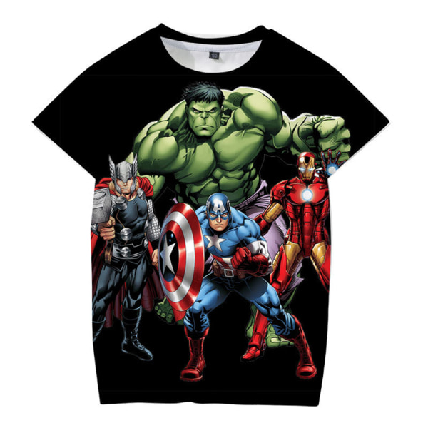 Avengers Boy 3D- printed T-shirt Kortärmad Sommar Casual A 110cm