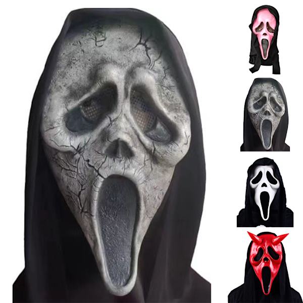 Spøgelse Ansigts Halloween Maske Kostume Latex Maske til Unisex Voksen Red