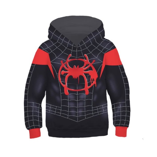 Kids Verse Miles Morales Cosplay Hoodie Spiderman Jacka Coat D L