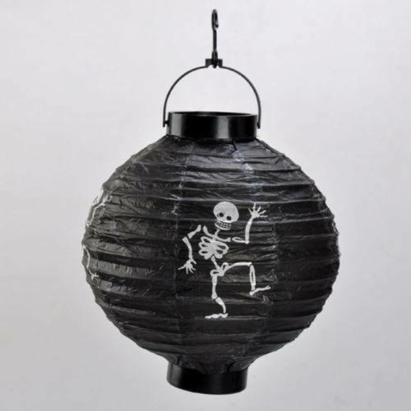 Halloween LED papperslykta hängande pumpafladdermöss Spindellampa Black