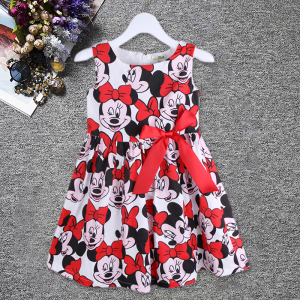 Kid Baby Girls Tecknad Minnie Mouse Bowknot Princess Dress Party B 120cm