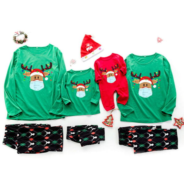 Familj Matchande Vuxna Barn Jul Xmas Nattkläder Pyjamas Set B - Kid