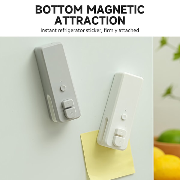 Mini Håndtak Chipspose Forseglingsmaskin, 2-i-1 Oppladbar Mini Poseforseglingsmaskin med Kutter og Magnet Grey