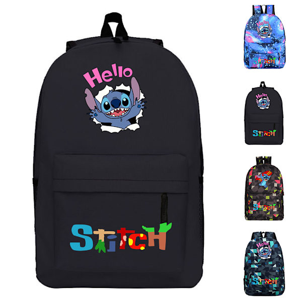 Stich-ryggsekk for barn, skole- og gymbag, skolesekk for gutter og jenter, reiseveske C 45x31x12cm