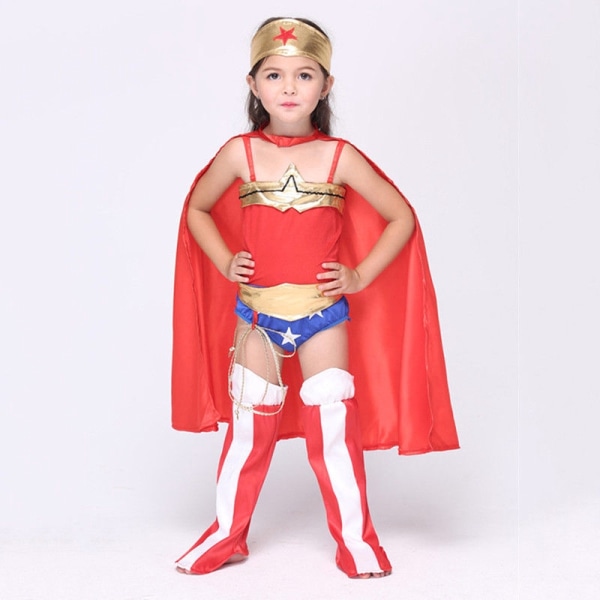 Flickor Barn Wonder Woman Kostym Cosplay Party Superhjälte ffca | Fyndiq