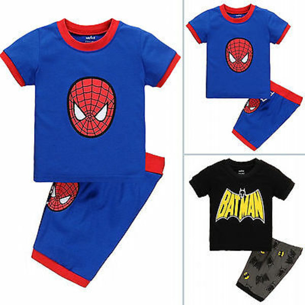 Spiderman Batman Kids Boys T-Shirt + Shorts Set Loungewear Batman