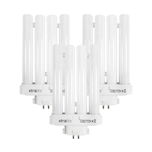 Xtralite 27w dagsljusbyte för läslampor med hög vision, 4-stifts GX10Q-4 Quad Tube (6500k) White Pack Of 3