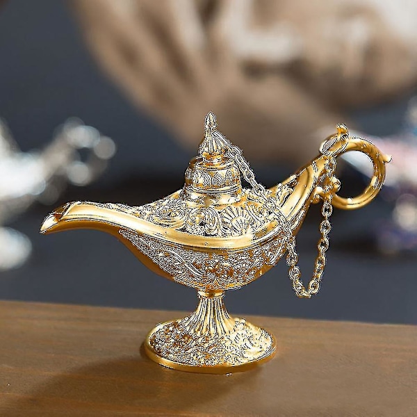 Aladdins magiska lampa, bordsdekoration i zinklegering (guld) 1 st qd