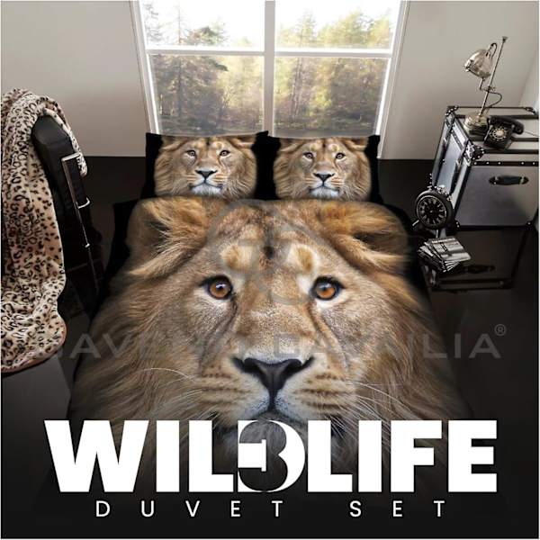 Cover, 3d-sängkläder påslakan, cover med örngott, Bull Dog, 3d Lion Double