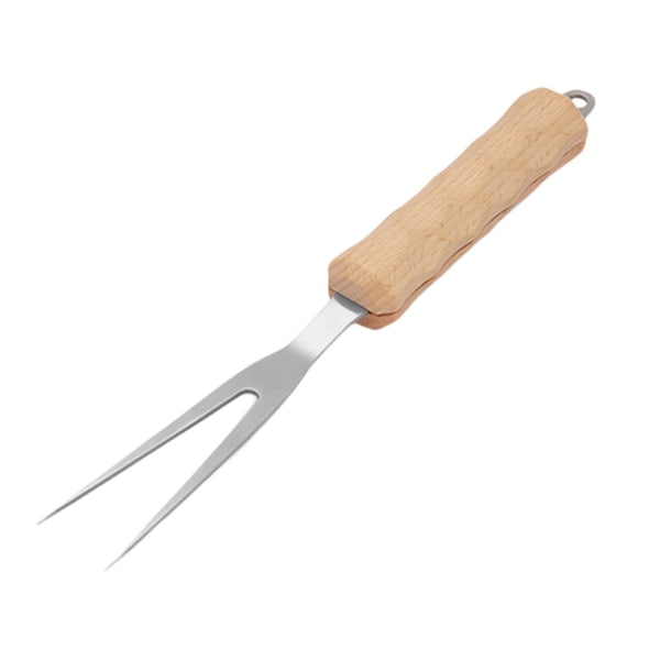 Grillgaffel i rostfritt stål U-form utomhus grillgaffel Bärbar multifunktionsmatgaffel qd best Short