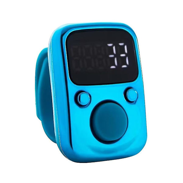 Digital Led Finger Ring Hand Tally Counter Prayer Uppladdningsbara Counters Clicker Blue