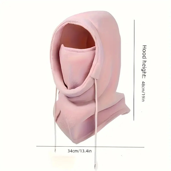Vinter Balaclava Vindtät Skidmask Solid Färg Cykling Hals Gaiter Utomhus Kallskydd Ansiktsmaskering Huvad Sjal För Kvinnor Män [DB] qd gray