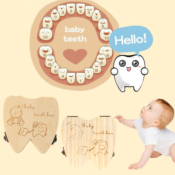 för Creative Baby Tooth Fairy Box för Lost Tooth Pojkar Baby shower & födelsedagspresent Vacker tandhållare Organizer qd bäst
